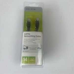 Belkin CAT5e Network Ethernet Cable 14ft Snagless Design PCF5-14BKS - Black